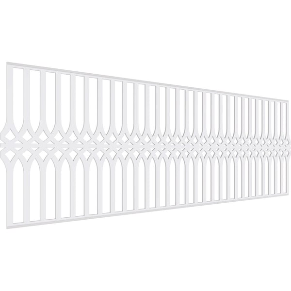 Ekena Millwork Set of Four Panels for 94 1/2"W x 32 1/4"H Cedar Park Fretwork Wainscot Wall Paneling WPKP16X01X47CRP - main